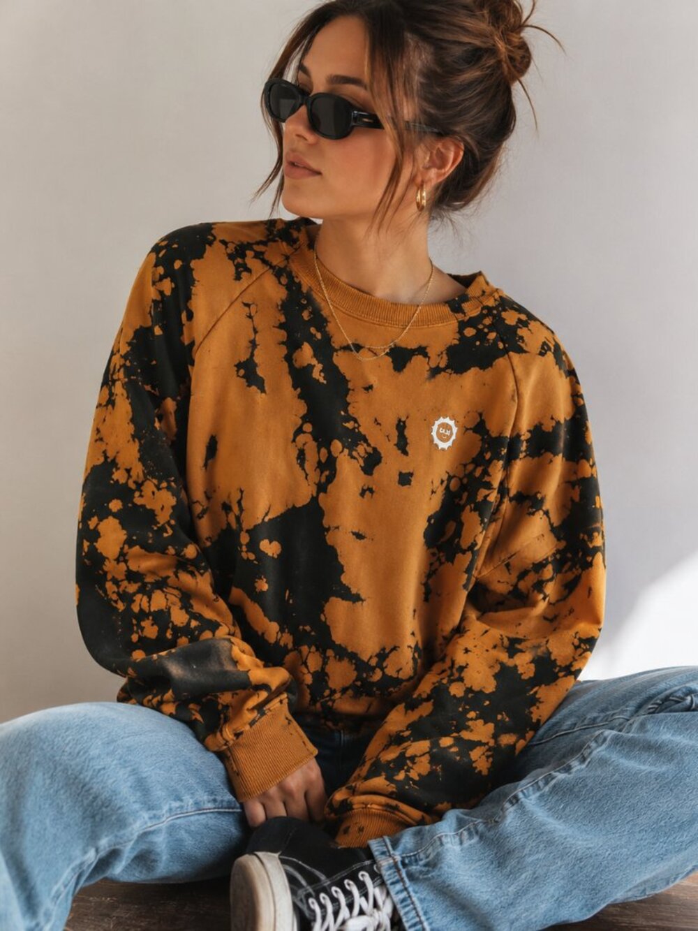 Big Bud Press Mustard Magic Waters Tie Dye Crew Sweatshirt XXS